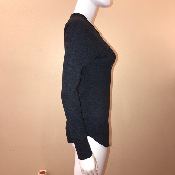 Old Navy Long Sleeve Thermal Top Womens Medium Love Peace Mitten Charcoal Grey - Picture 10 of 13
